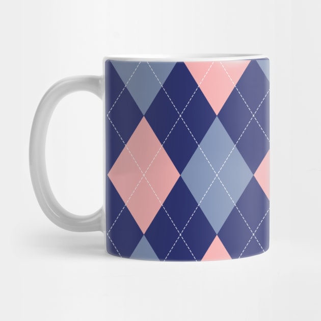 Cute Pink And Blue Argyle Plaid Pattern by Printable Pretty